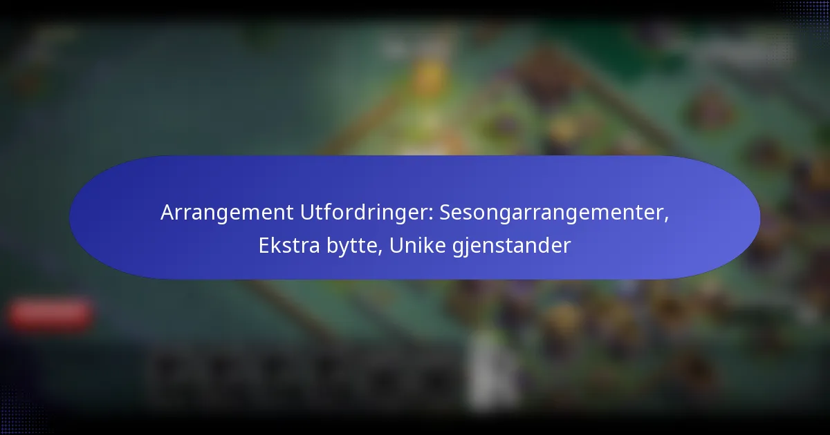 You are currently viewing Arrangement Utfordringer: Sesongarrangementer, Ekstra bytte, Unike gjenstander