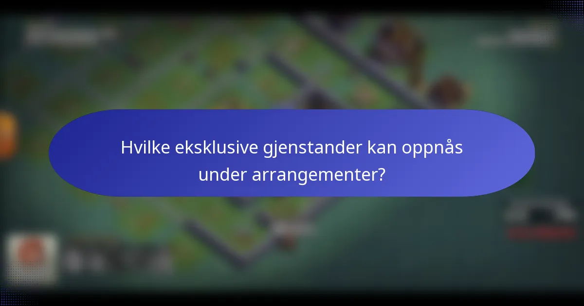 Hvilke eksklusive gjenstander kan oppnås under arrangementer?