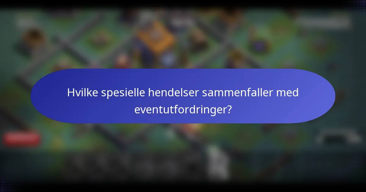 Hvilke spesielle hendelser sammenfaller med eventutfordringer?