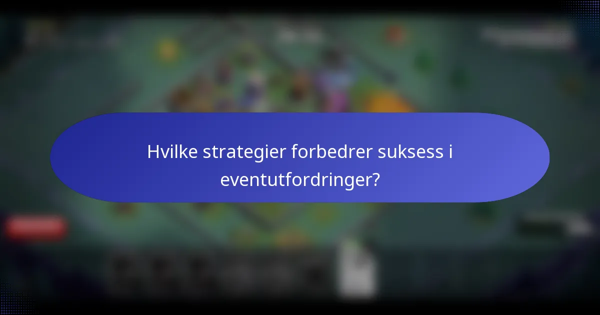 Hvilke strategier forbedrer suksess i eventutfordringer?