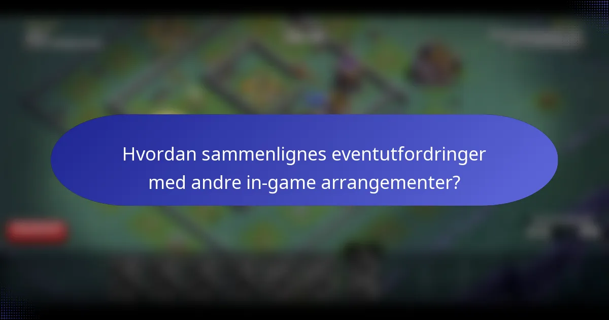 Hvordan sammenlignes eventutfordringer med andre in-game arrangementer?